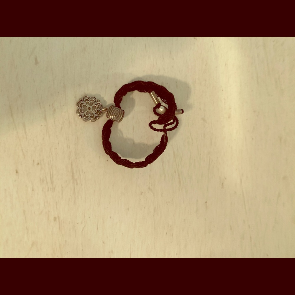 Pandora macrame black (Retired)bracelet and cz charm